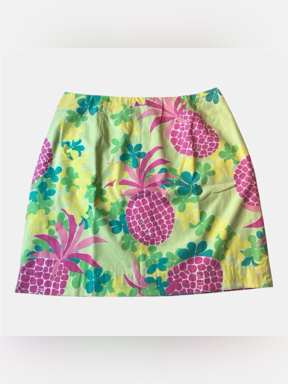 Lilly Pulitzer Pineapple Punch Mini Skirt Size 10 Pink Tropical Preppy Resort